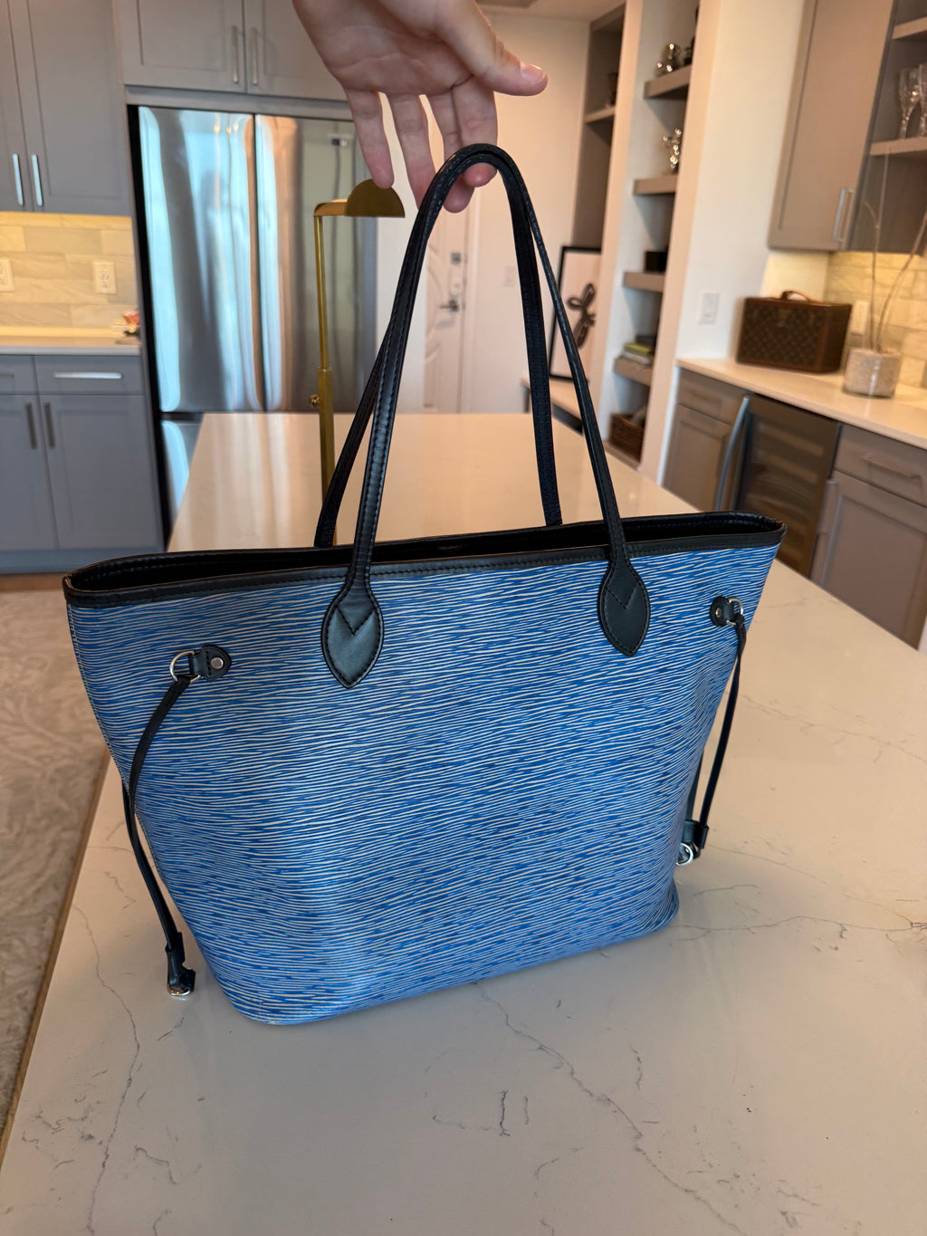 Louis Vuitton Neverfull MM with Pouch Epi Denim