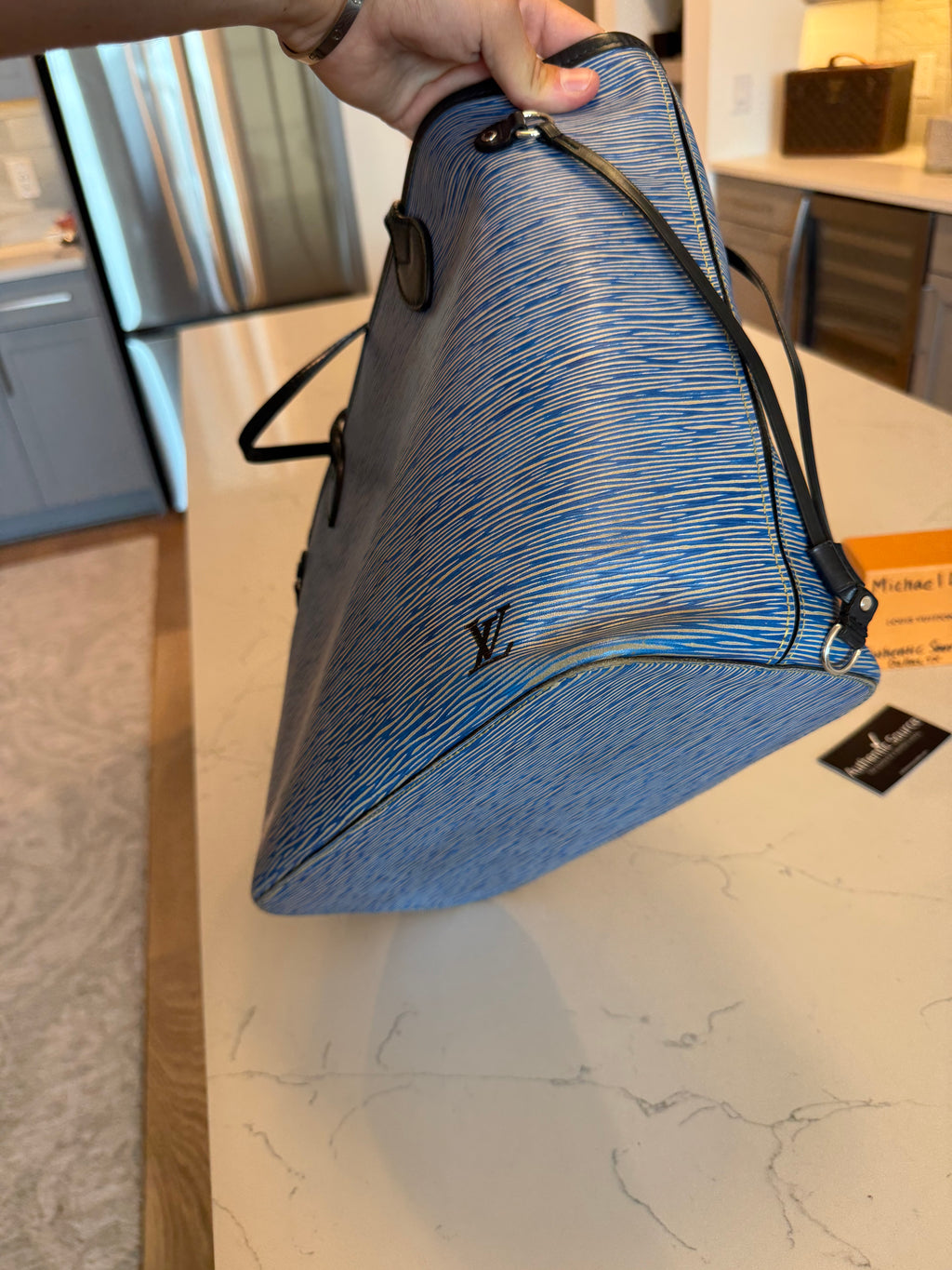 Louis Vuitton Neverfull MM with Pouch Epi Denim
