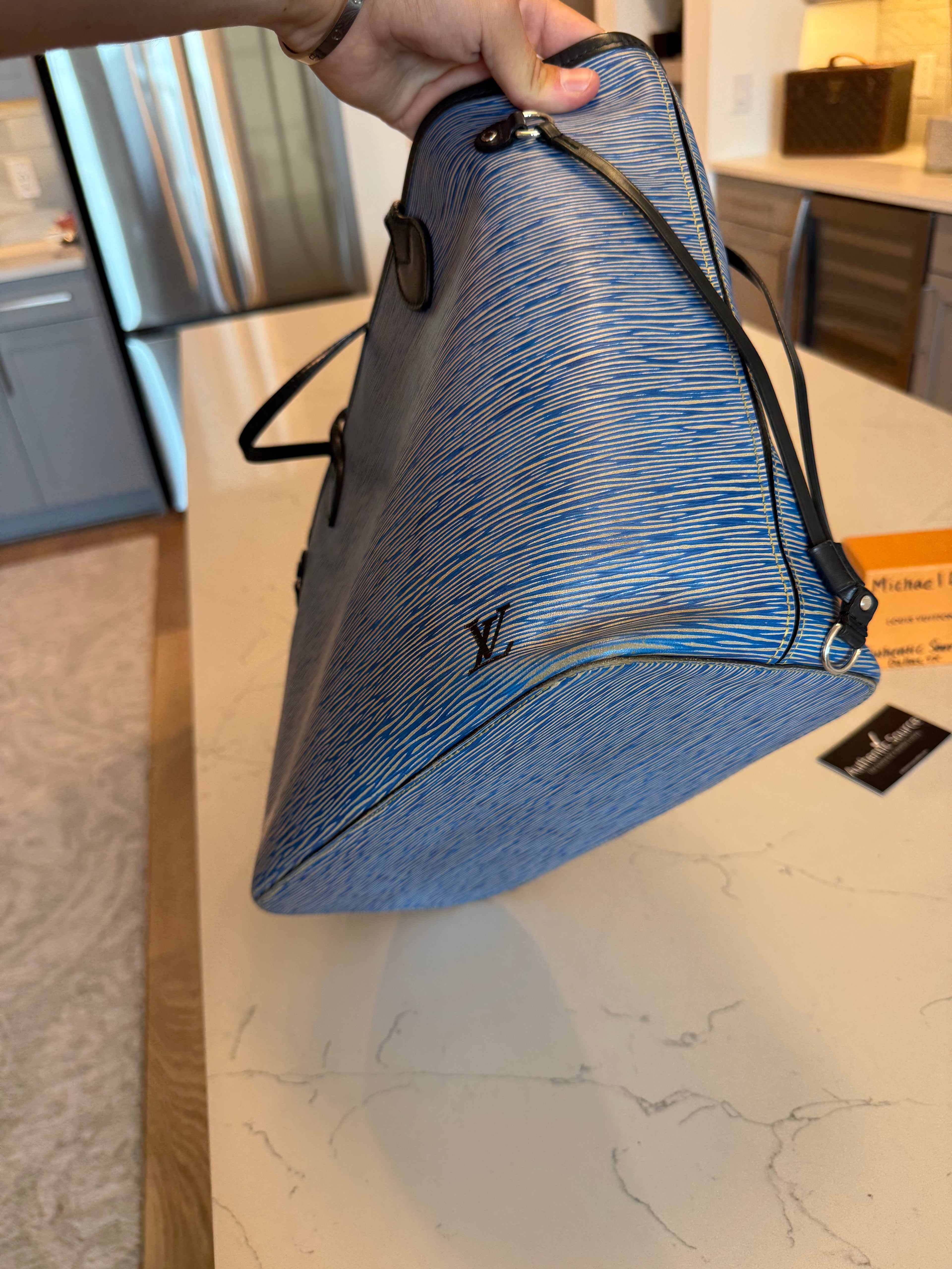 Louis Vuitton Neverfull MM with Pouch Epi Denim