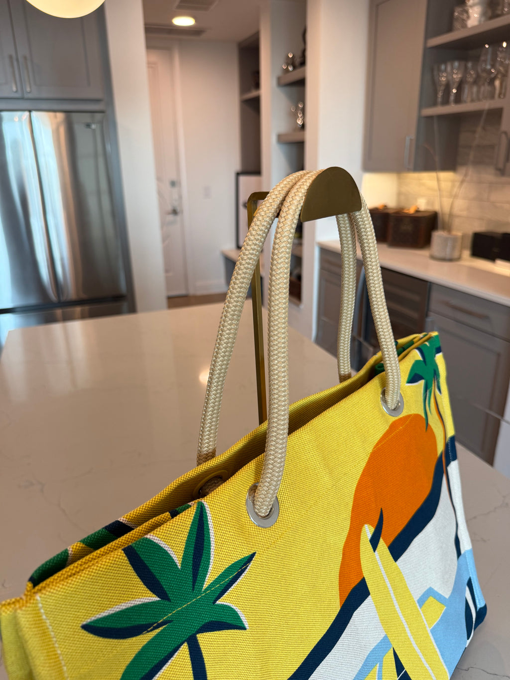 Hermes Toile Apres la Vague Beach Bag