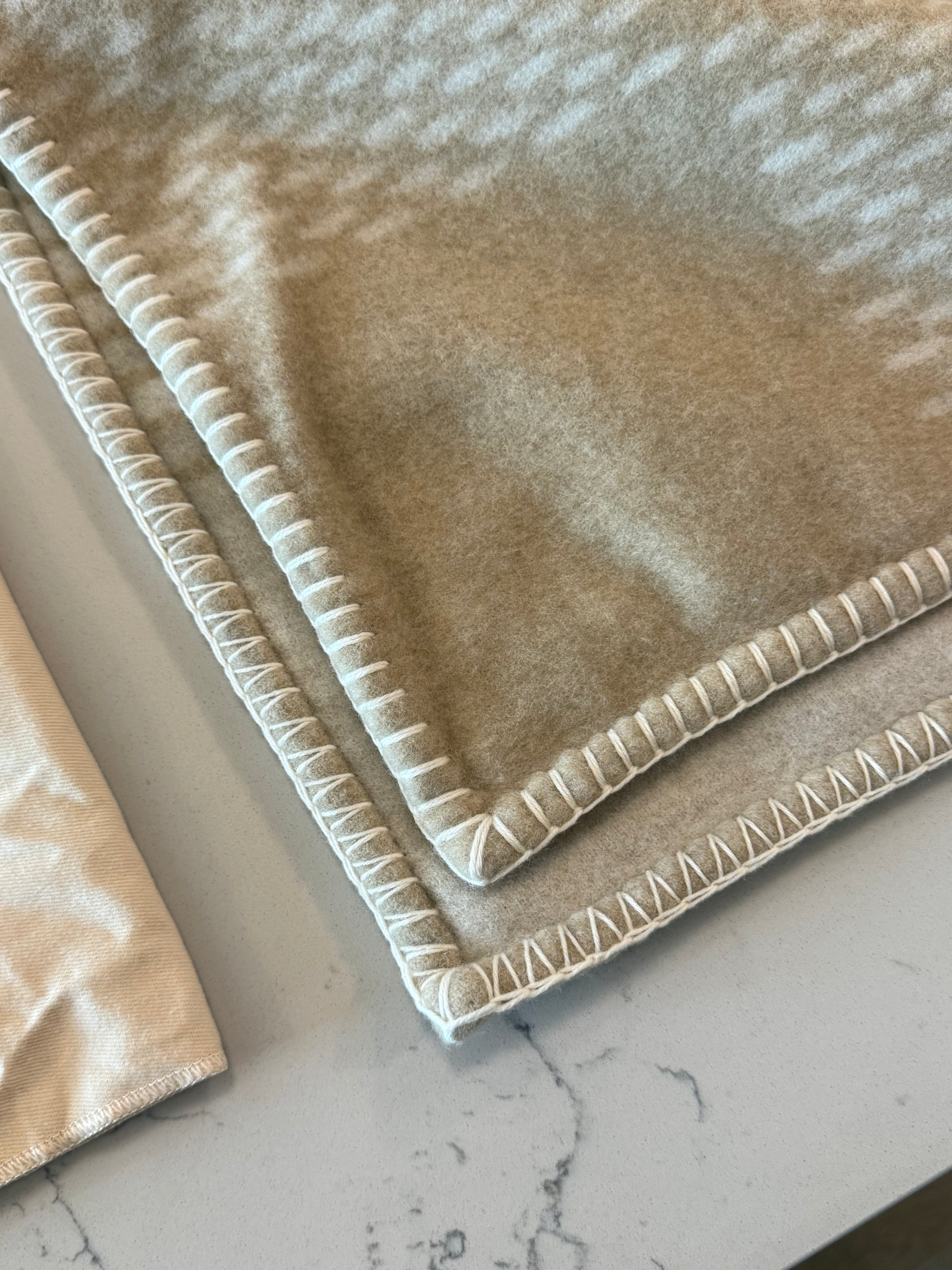 Louis Vuitton Beige Damier Lambswool Blanket