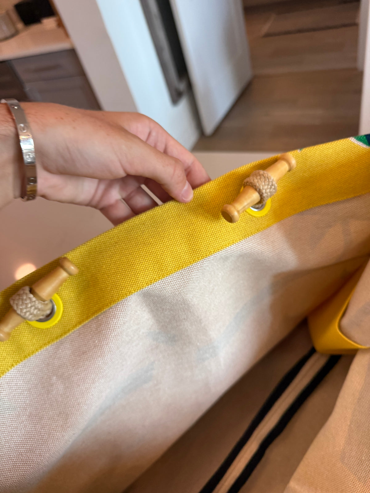 Hermes Toile Apres la Vague Beach Bag