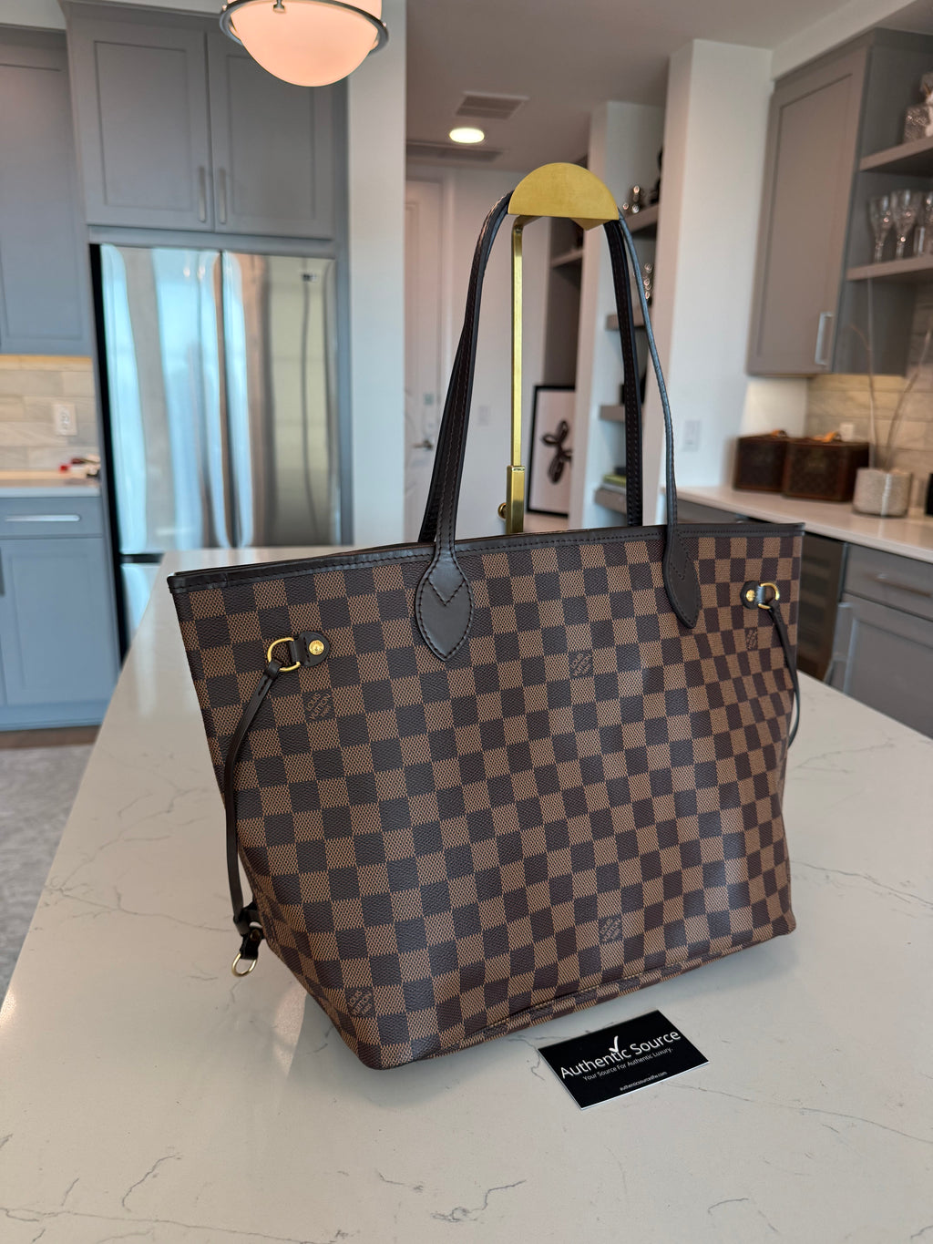 Louis Vuitton Neverfull MM Damier Ebene with Pouch