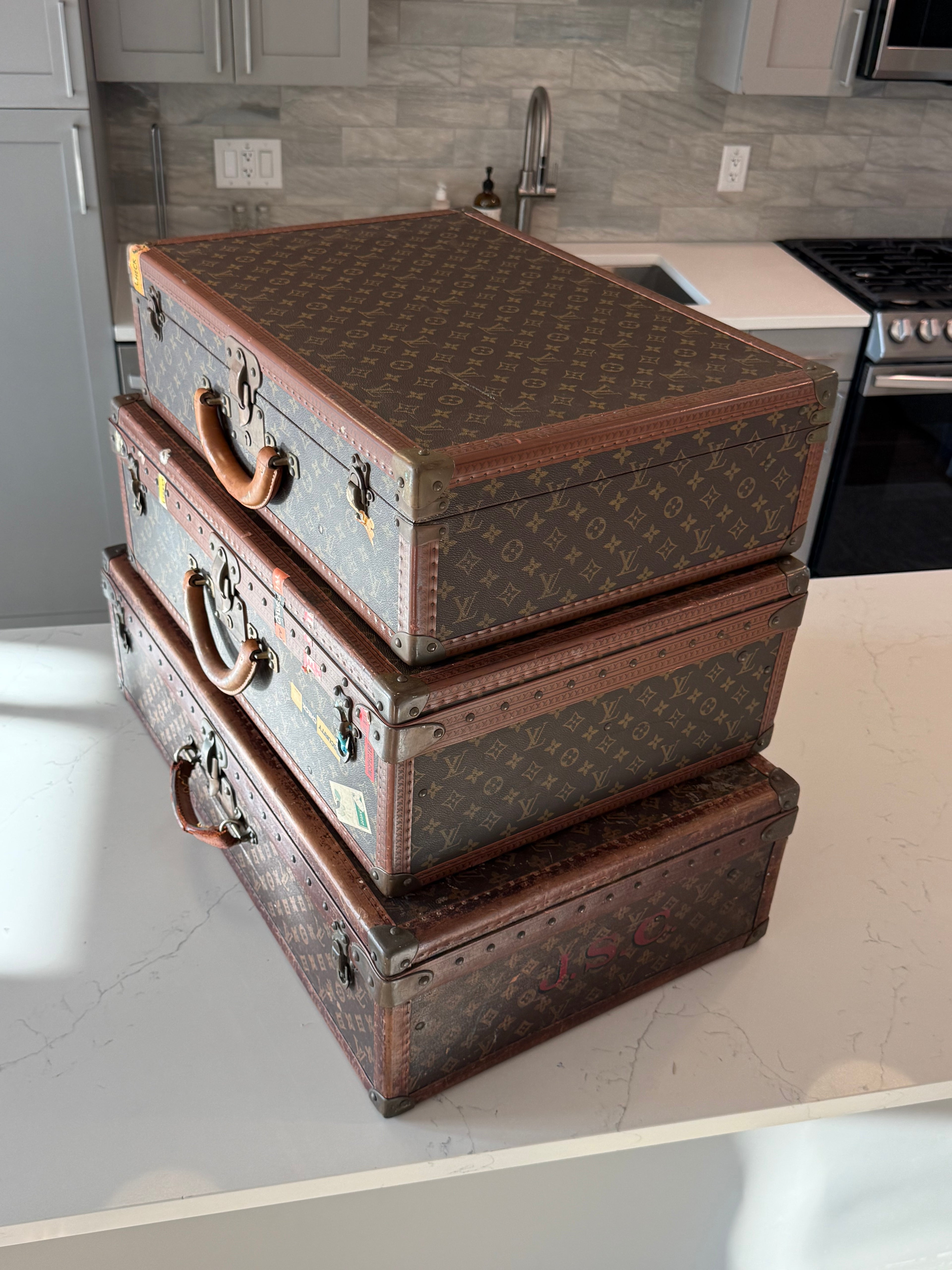 Stack of 3 - Vintage Louis Vuitton Trunks