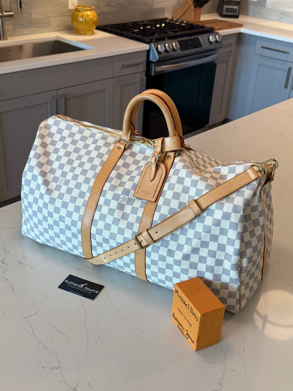 Louis Vuitton Keepall 55 Bandouliere Damier Azur