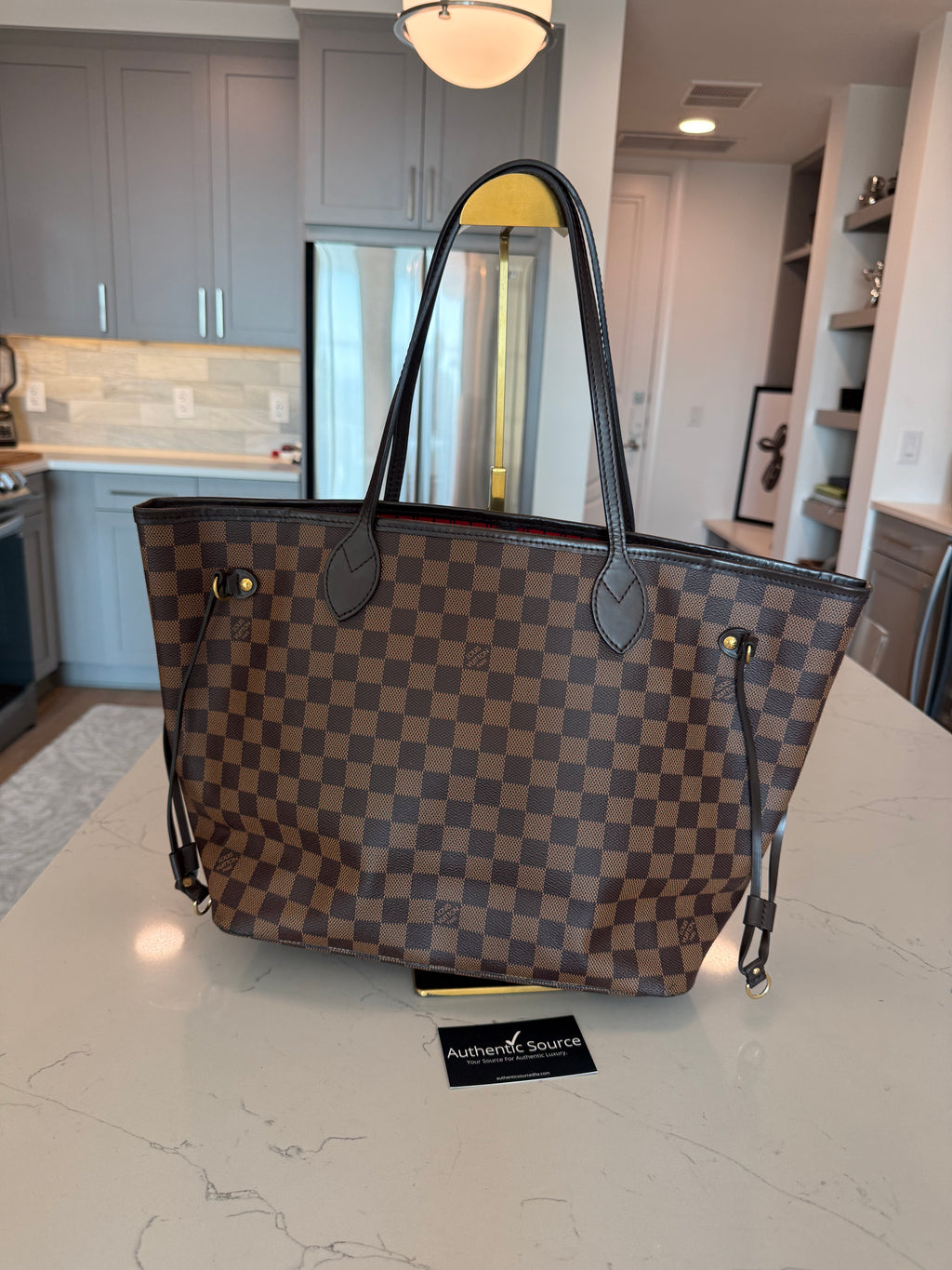 Louis Vuitton Neverfull MM Damier Ebene with Pouch
