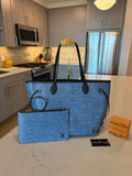 Louis Vuitton Neverfull MM with Pouch Epi Denim
