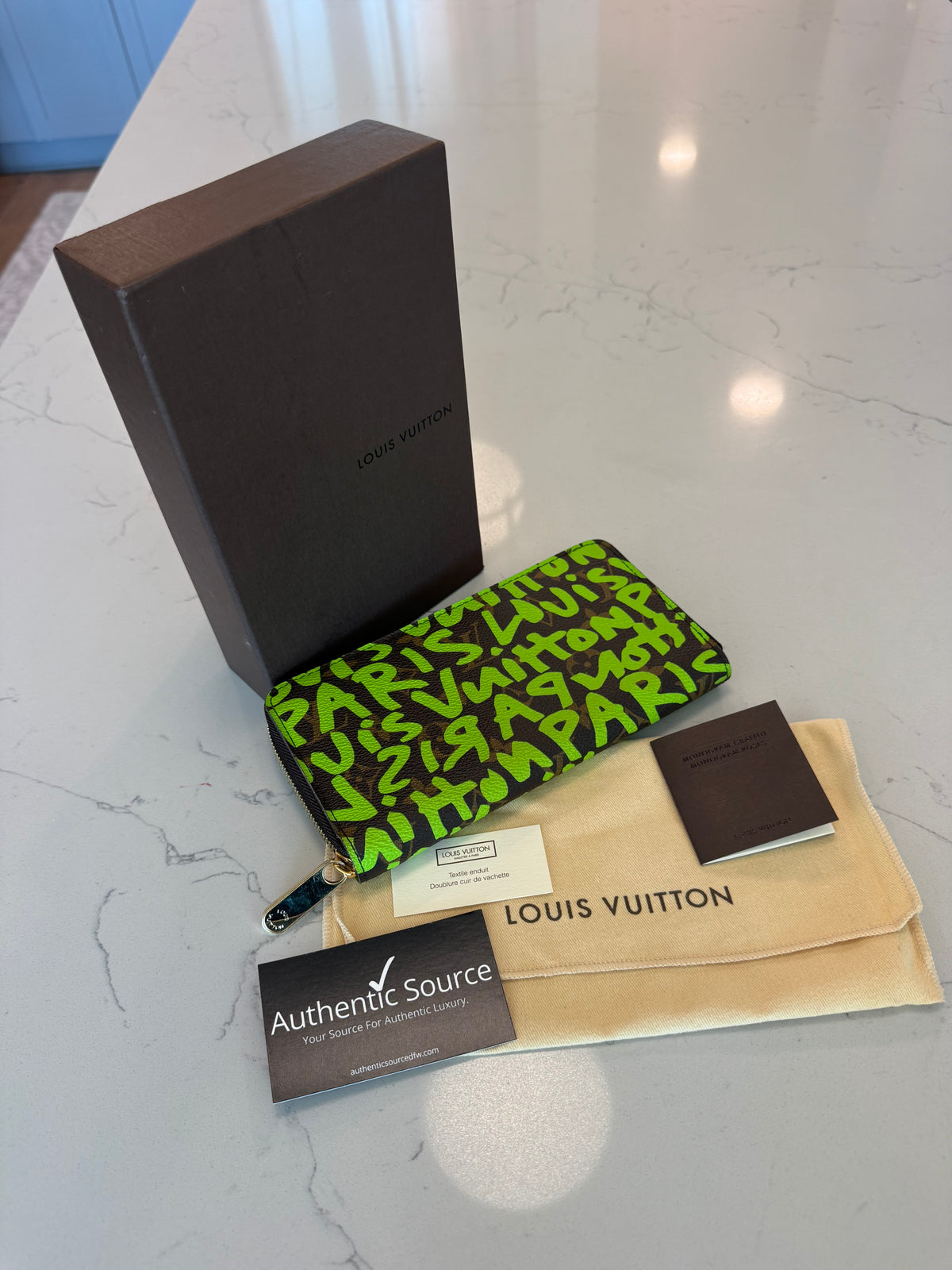 Louis Vuitton Green Graffiti Zippy Wallet, Stephen Sprouse