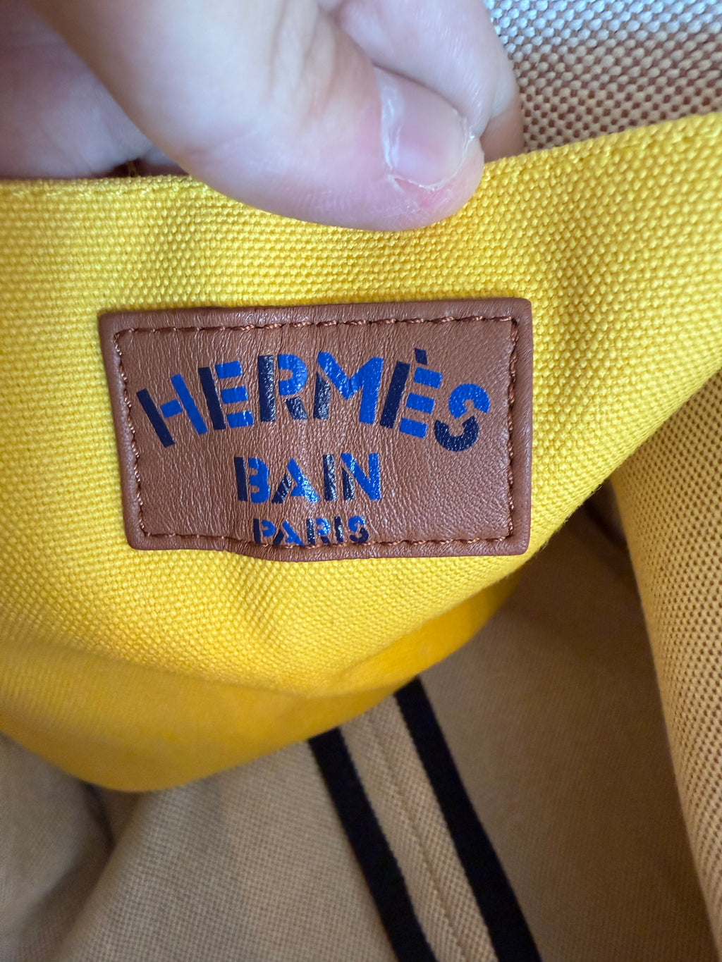 Hermes Toile Apres la Vague Beach Bag