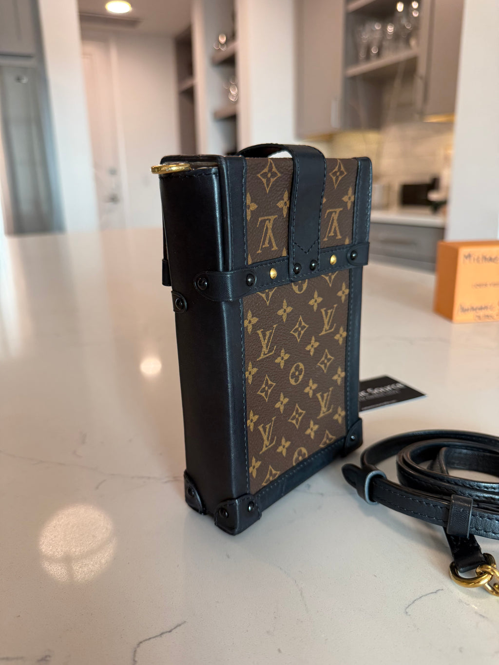 Louis Vuitton Monogram Trunk Pouchette Verticale
