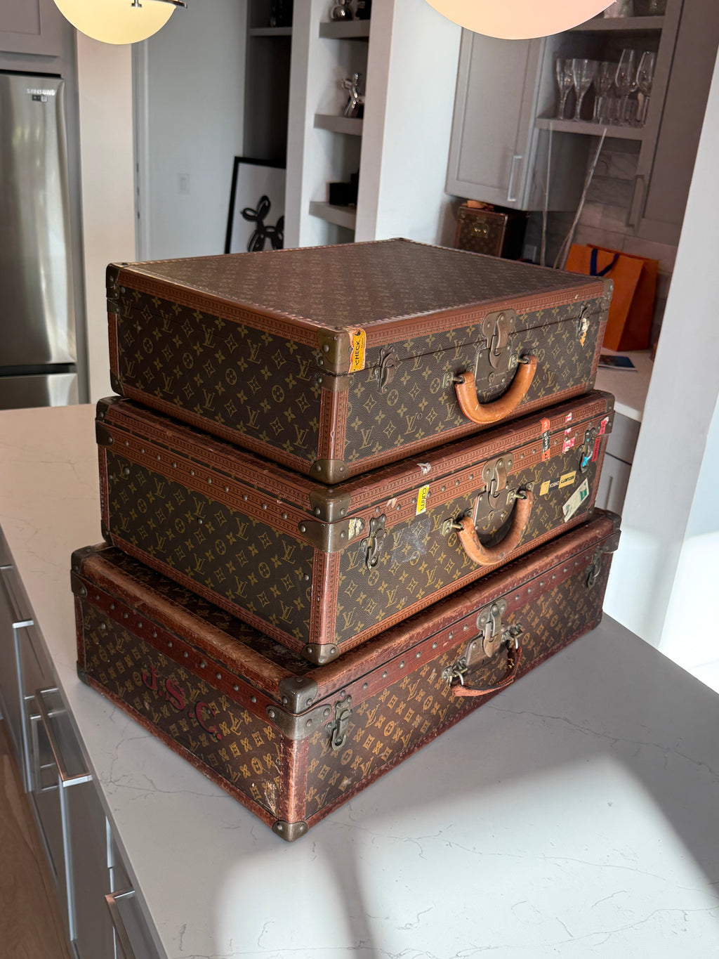 Stack of 3 - Vintage Louis Vuitton Trunks