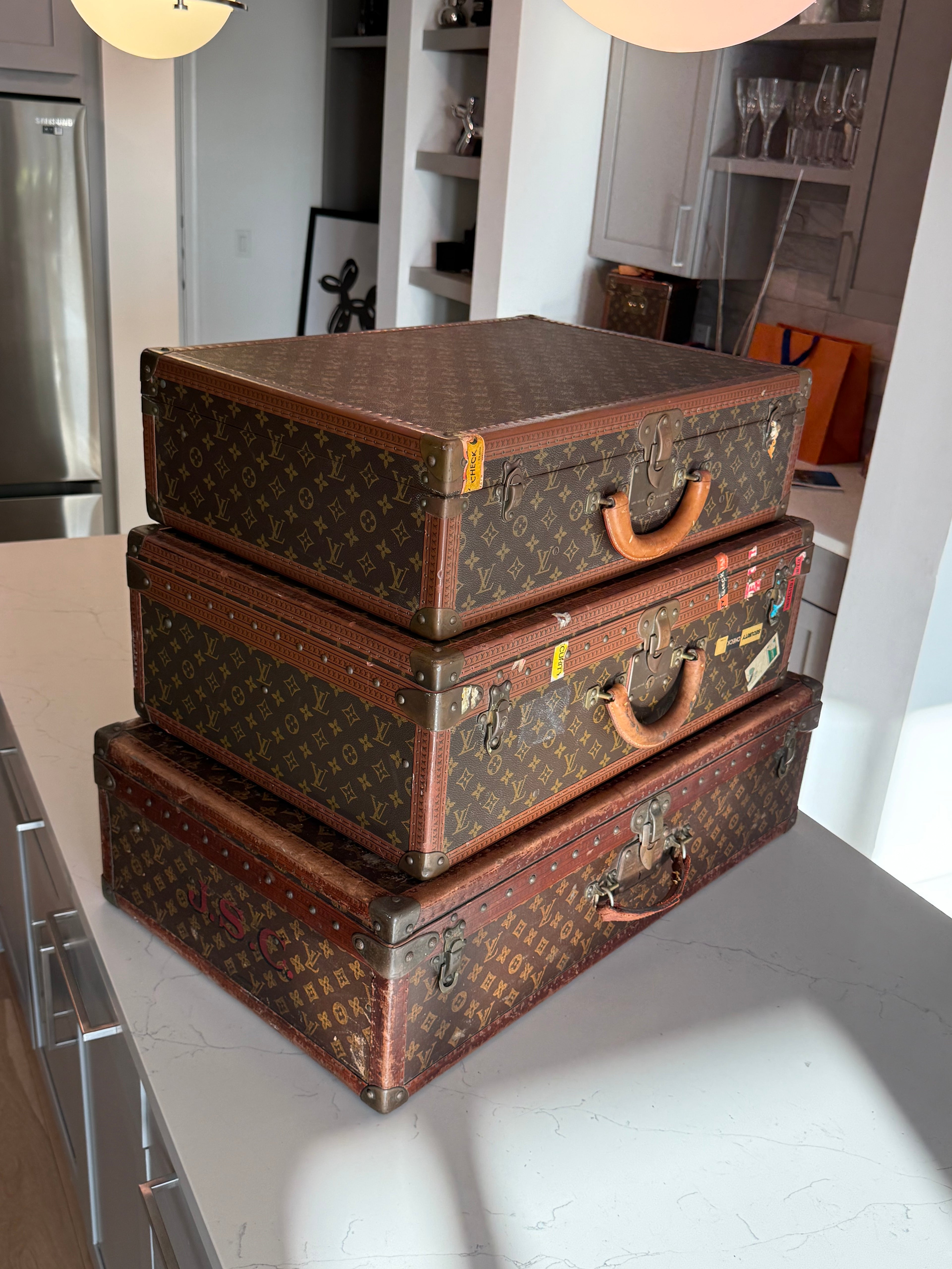 Stack of 3 - Vintage Louis Vuitton Trunks