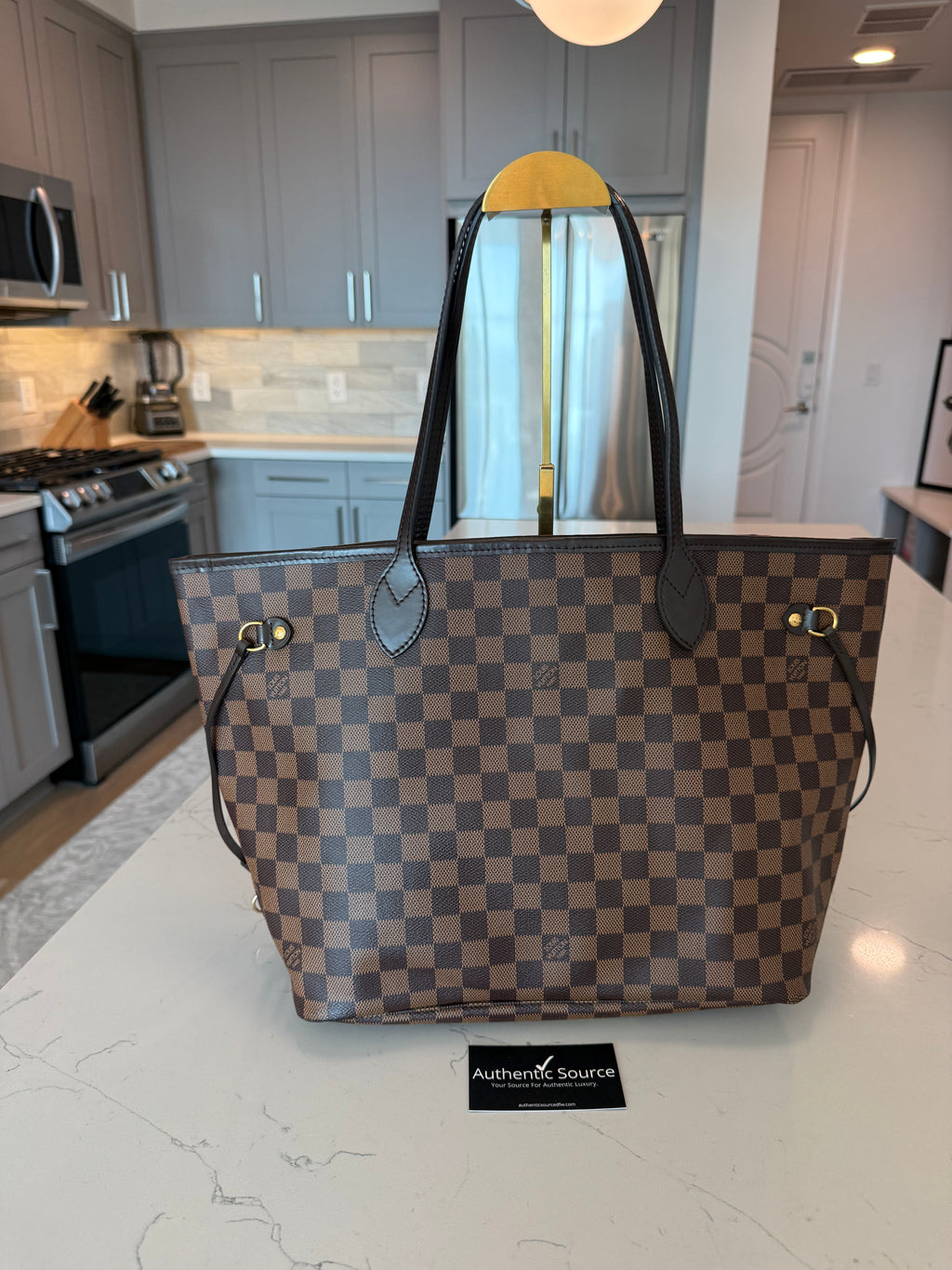 Louis Vuitton Neverfull MM Damier Ebene with Pouch