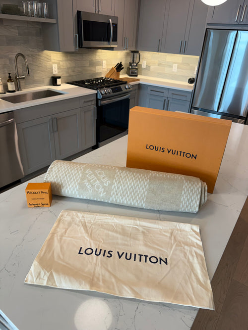 Louis Vuitton Beige Damier Lambswool Blanket