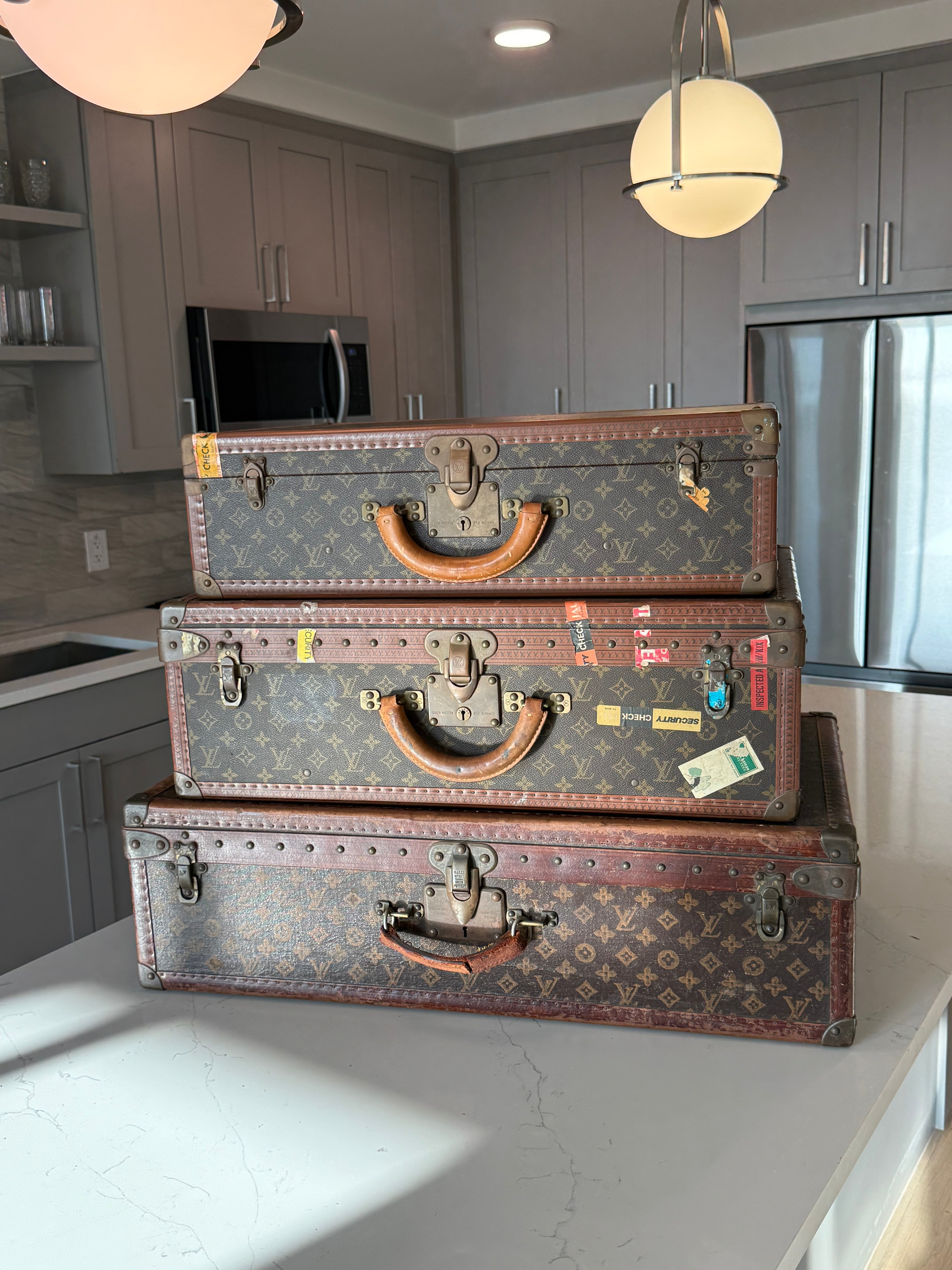 Stack of 3 - Vintage Louis Vuitton Trunks