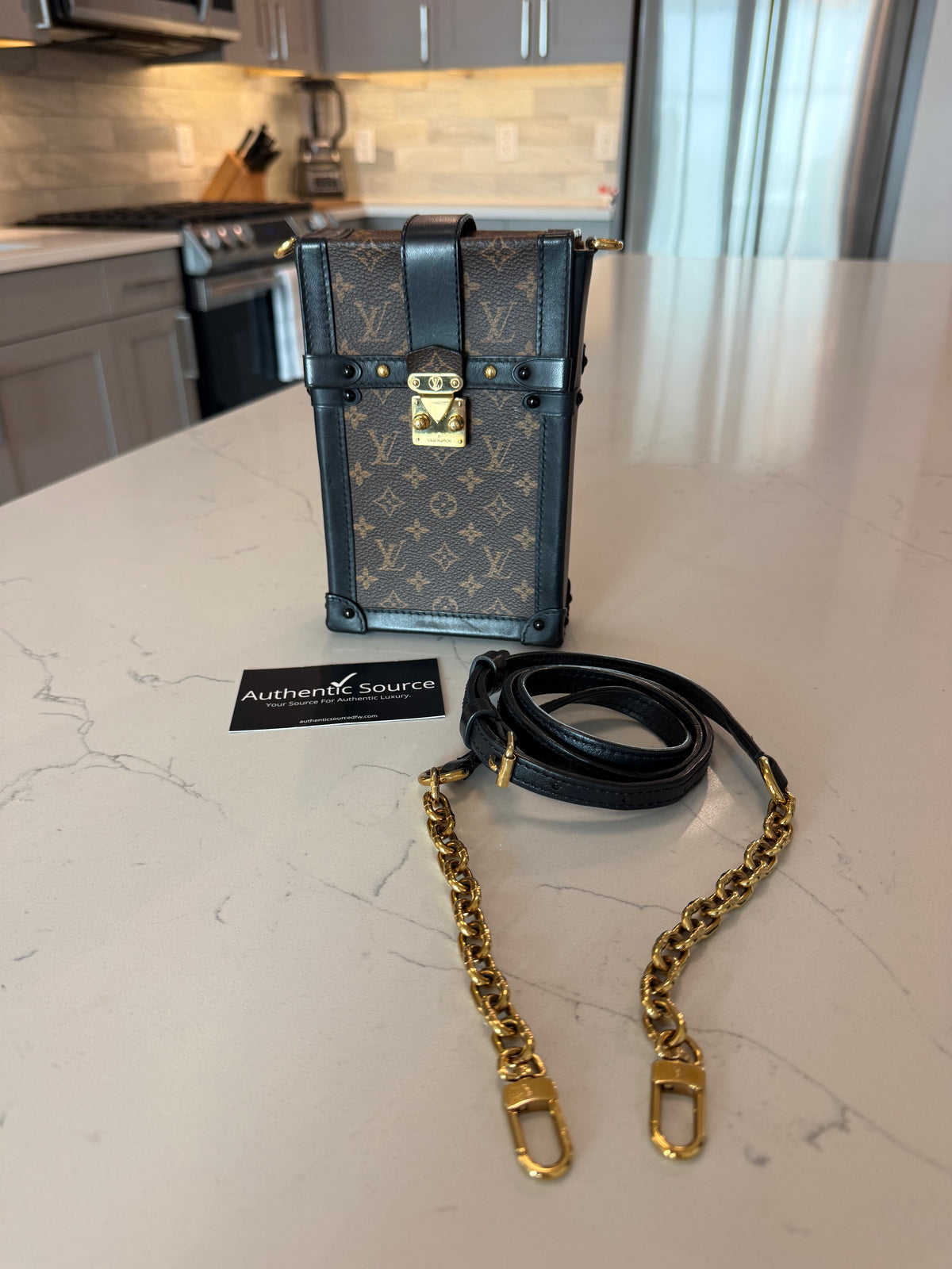 Louis Vuitton Monogram Trunk Pouchette Verticale