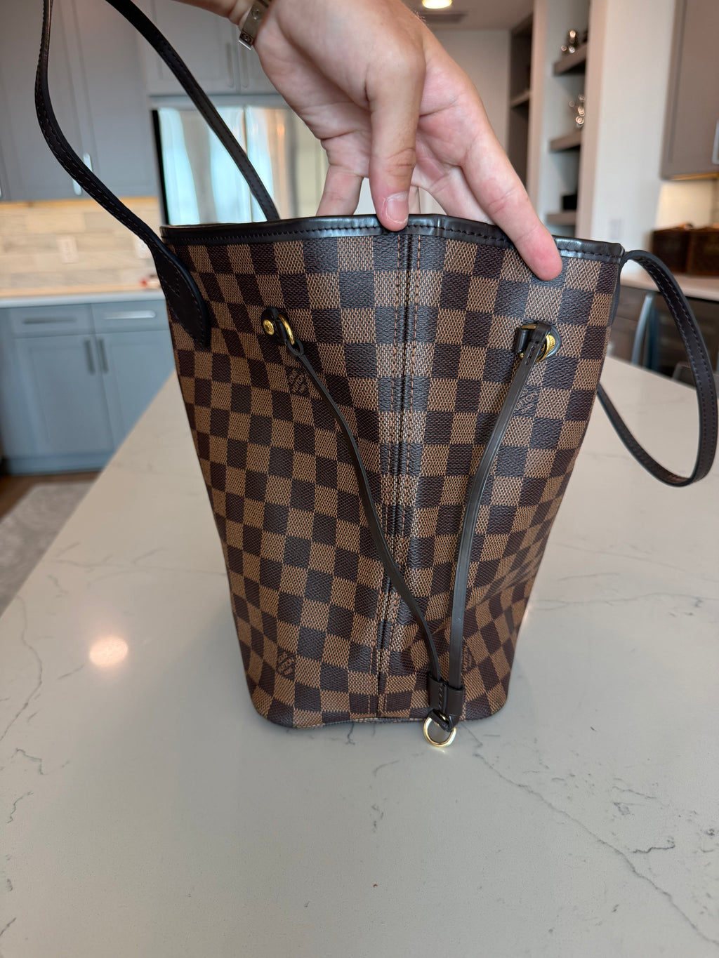 Louis Vuitton Neverfull MM Damier Ebene with Pouch