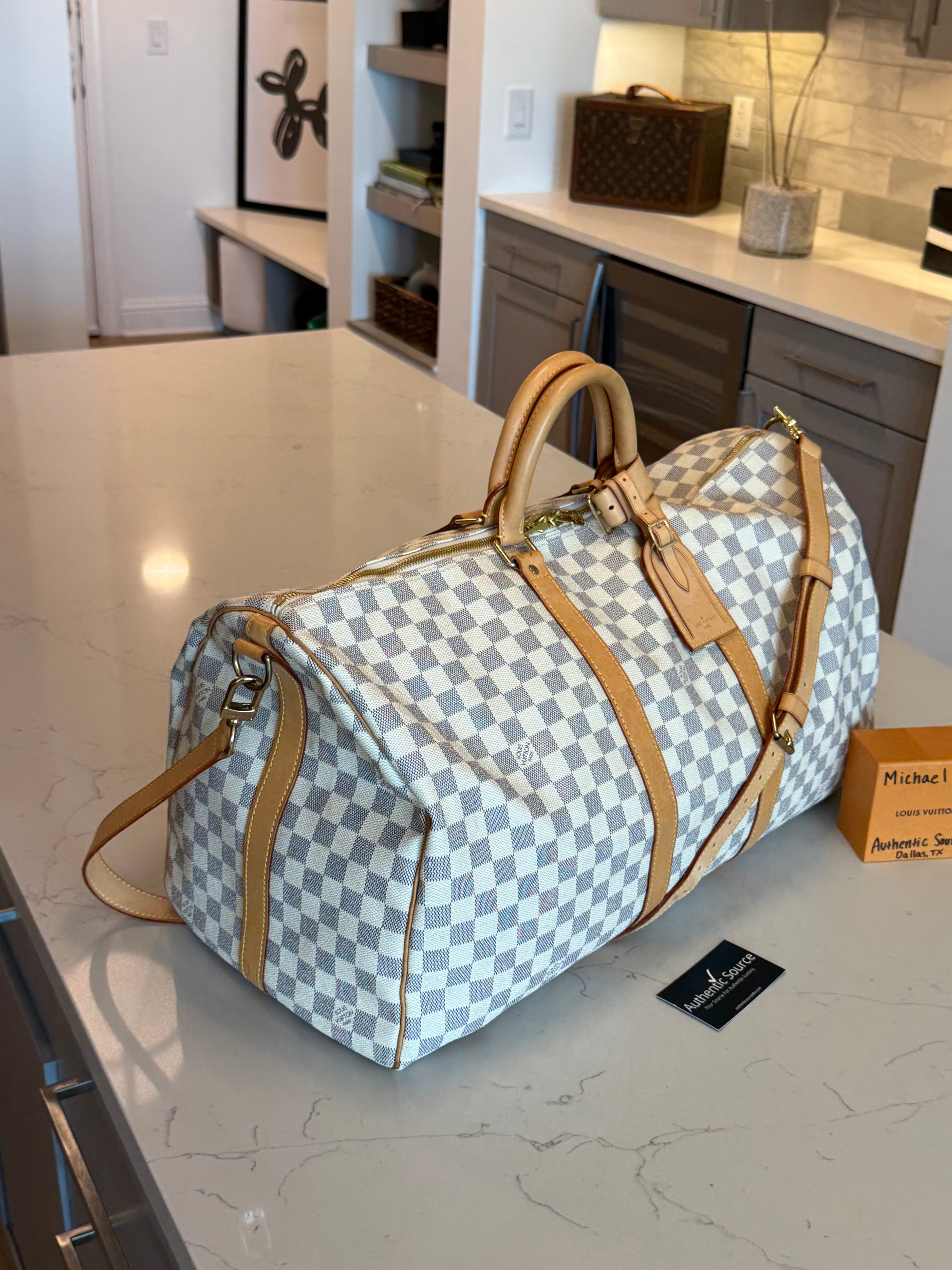 Louis Vuitton Keepall 55 Bandouliere Damier Azur