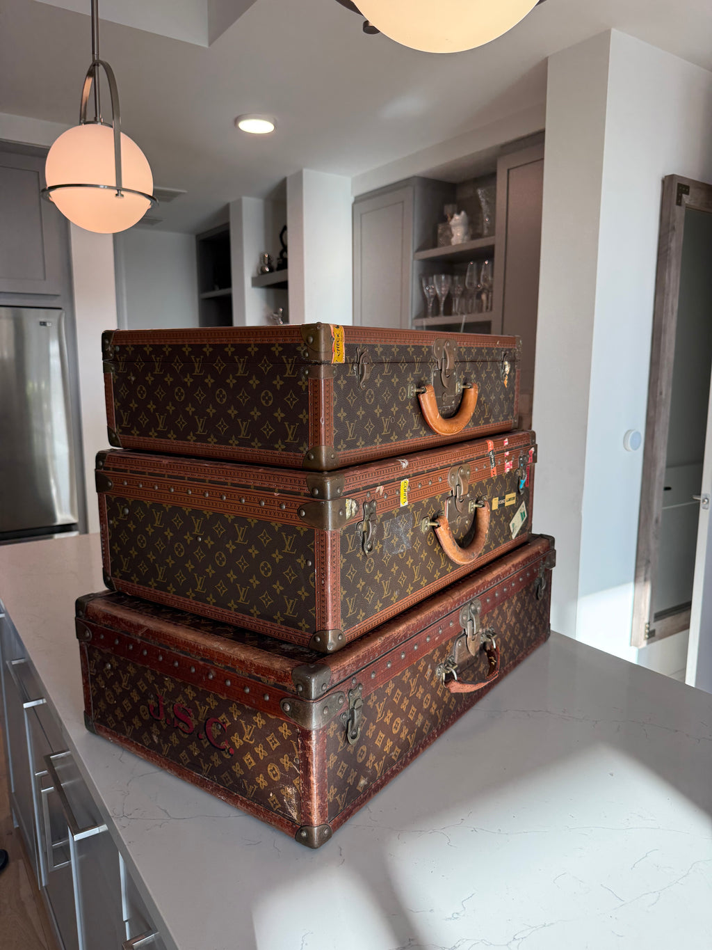Stack of 3 - Vintage Louis Vuitton Trunks