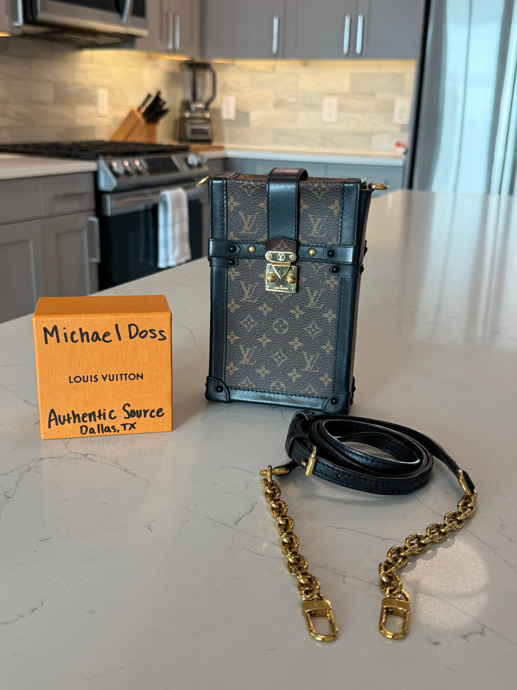 Louis Vuitton Monogram Trunk Pouchette Verticale