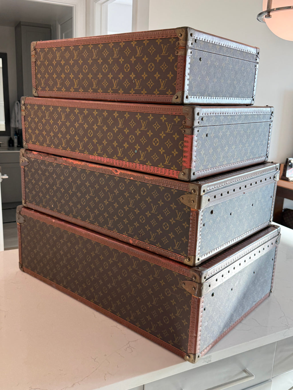 Louis Vuitton Stack of 4 Trunks
