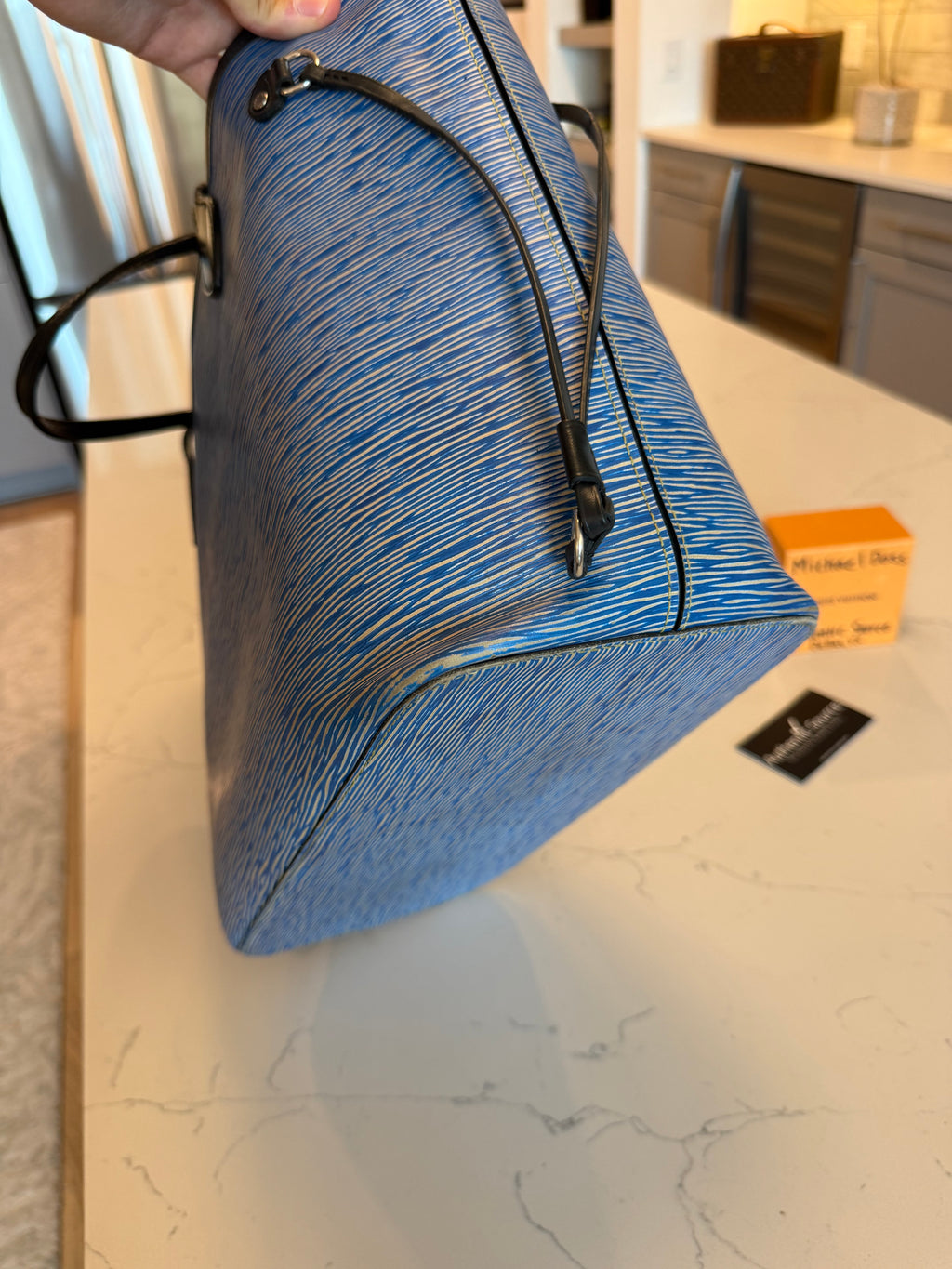Louis Vuitton Neverfull MM with Pouch Epi Denim