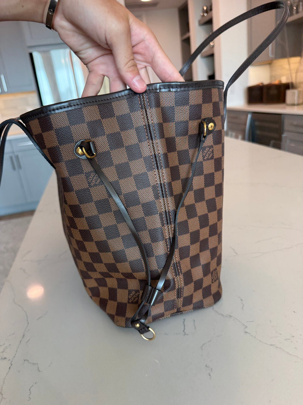 Louis Vuitton Neverfull MM Damier Ebene with Pouch