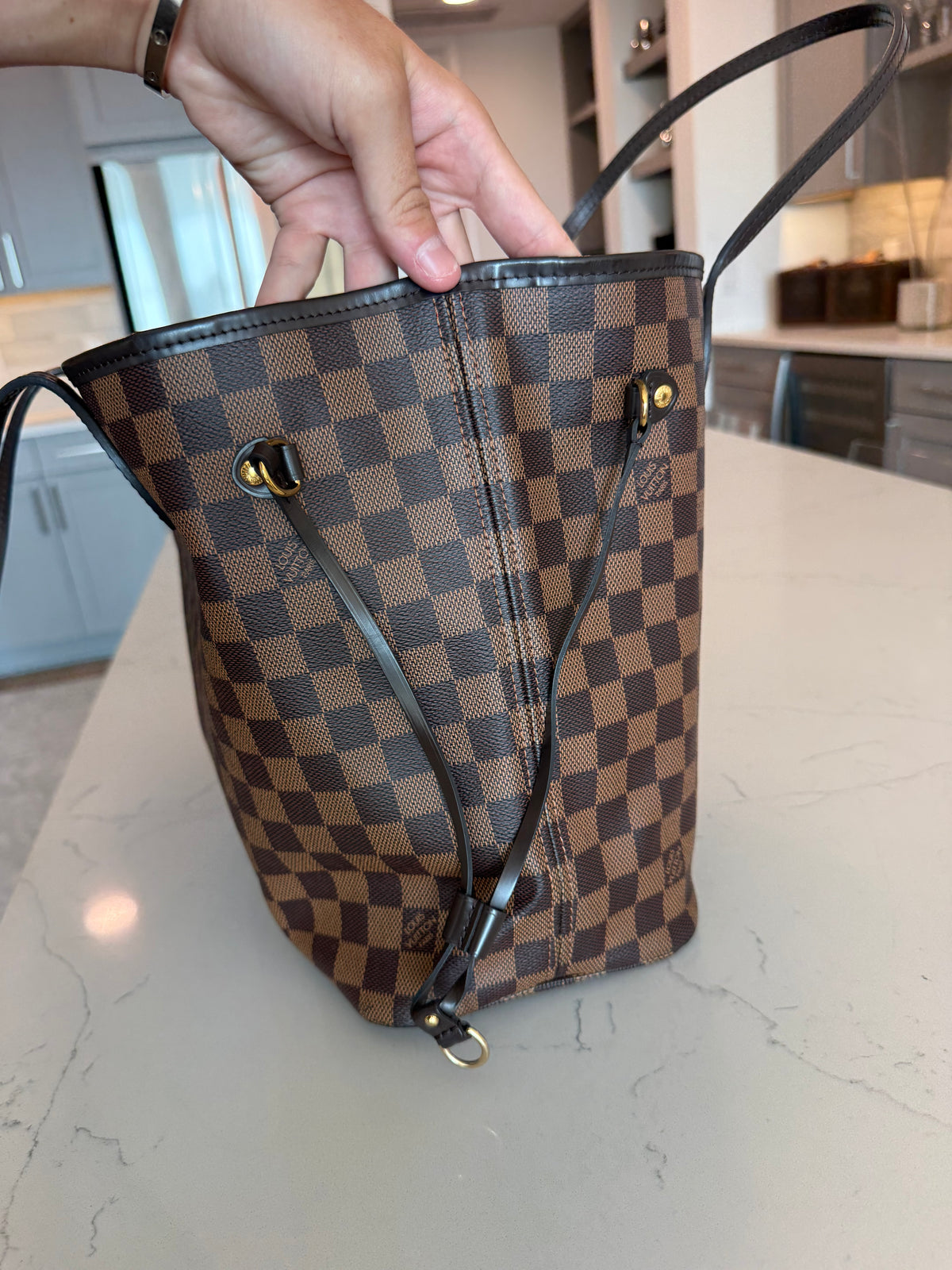 Louis Vuitton Neverfull MM Damier Ebene with Pouch