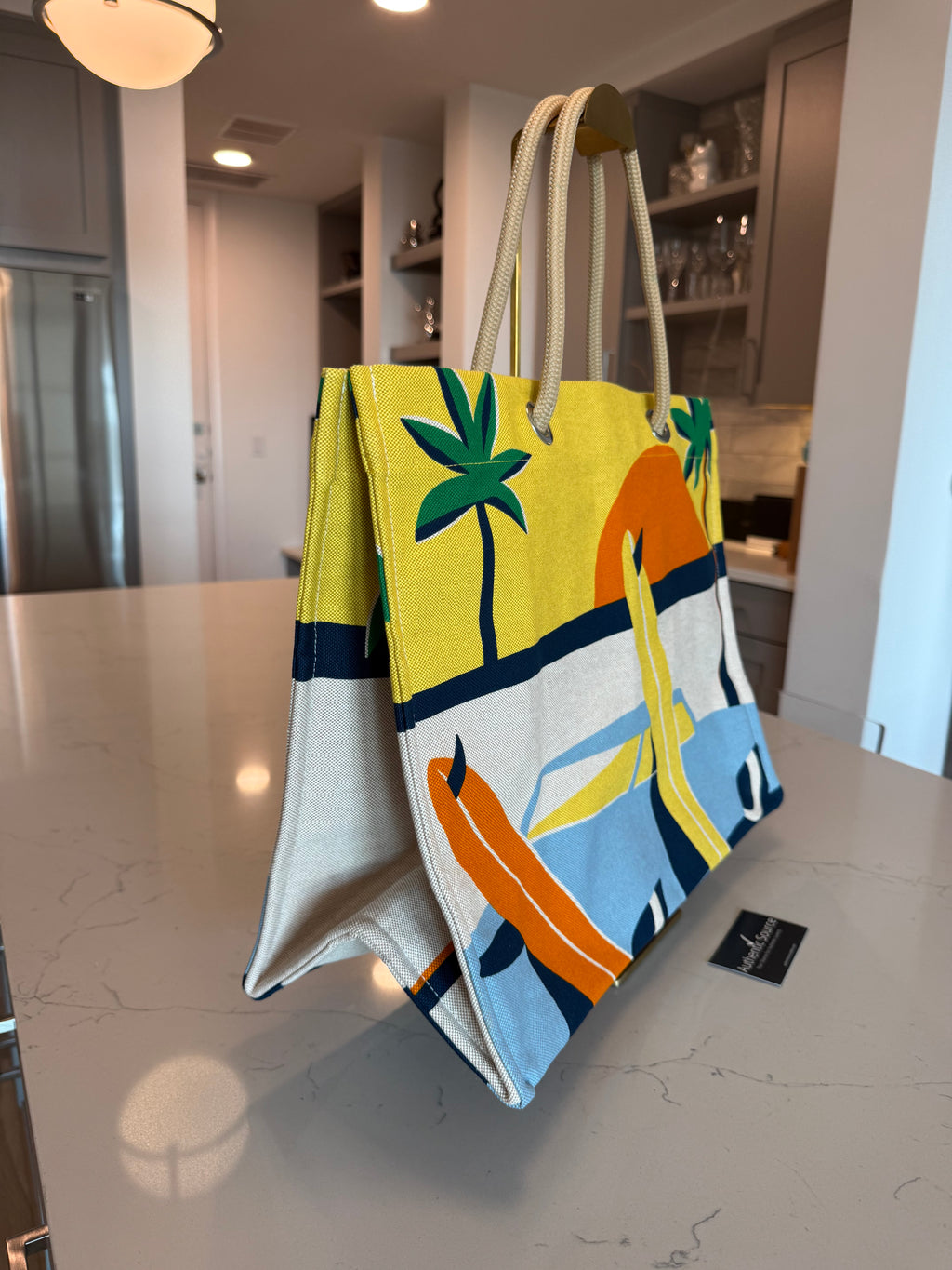 Hermes Toile Apres la Vague Beach Bag