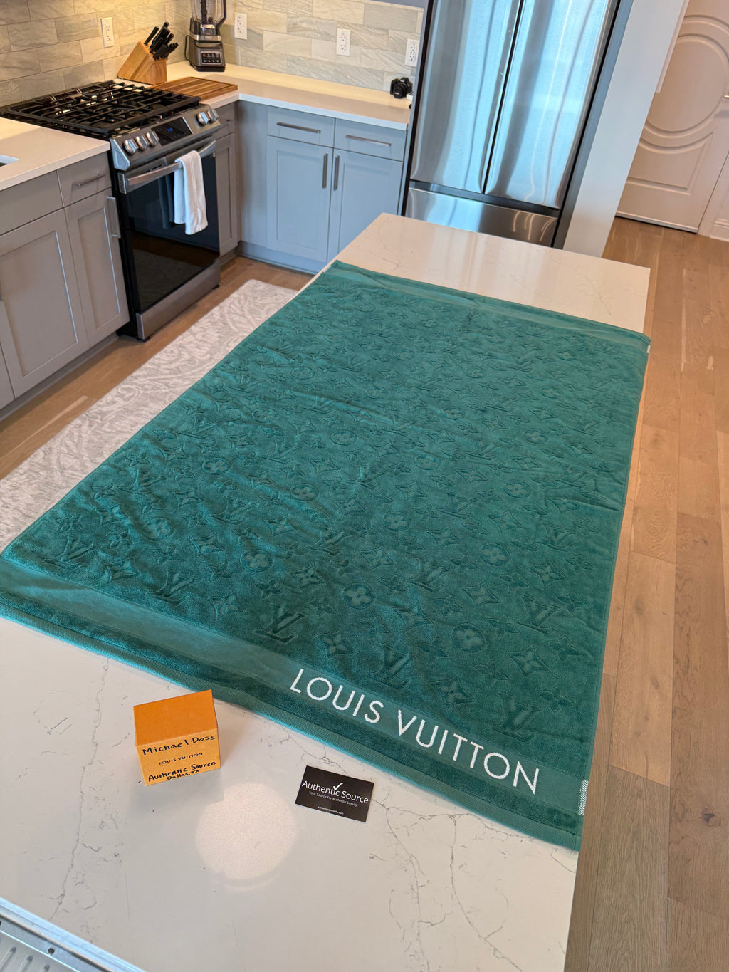 Louis Vuitton Green Monogram Beach Towel