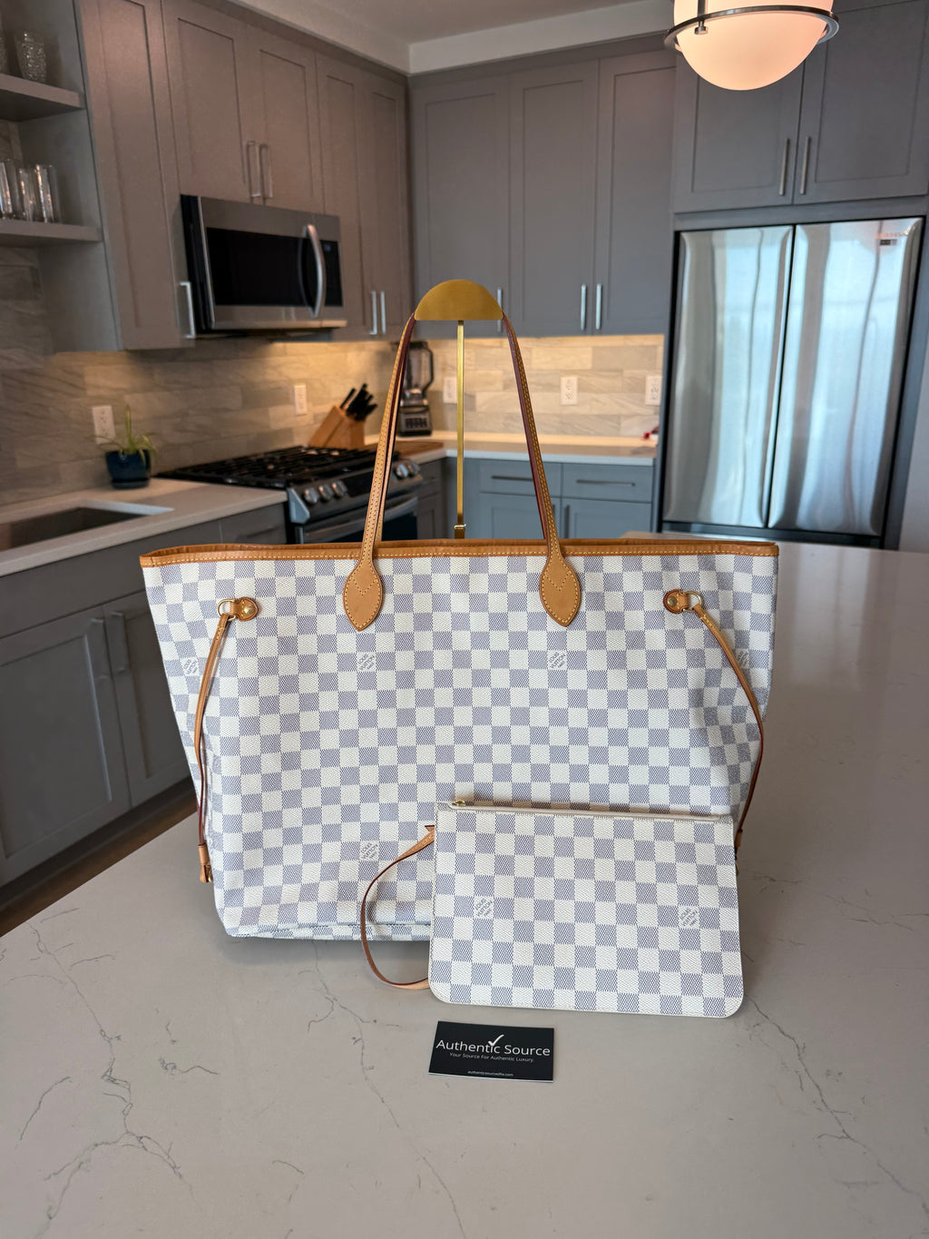 Louis Vuitton Neverfull GM Azur with Pouch