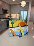 Hermes Toile Apres la Vague Beach Bag