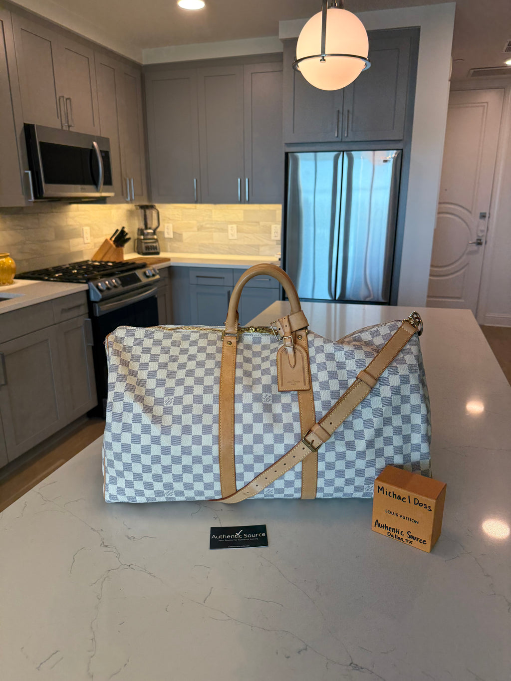 Louis Vuitton Keepall 55 Bandouliere Damier Azur