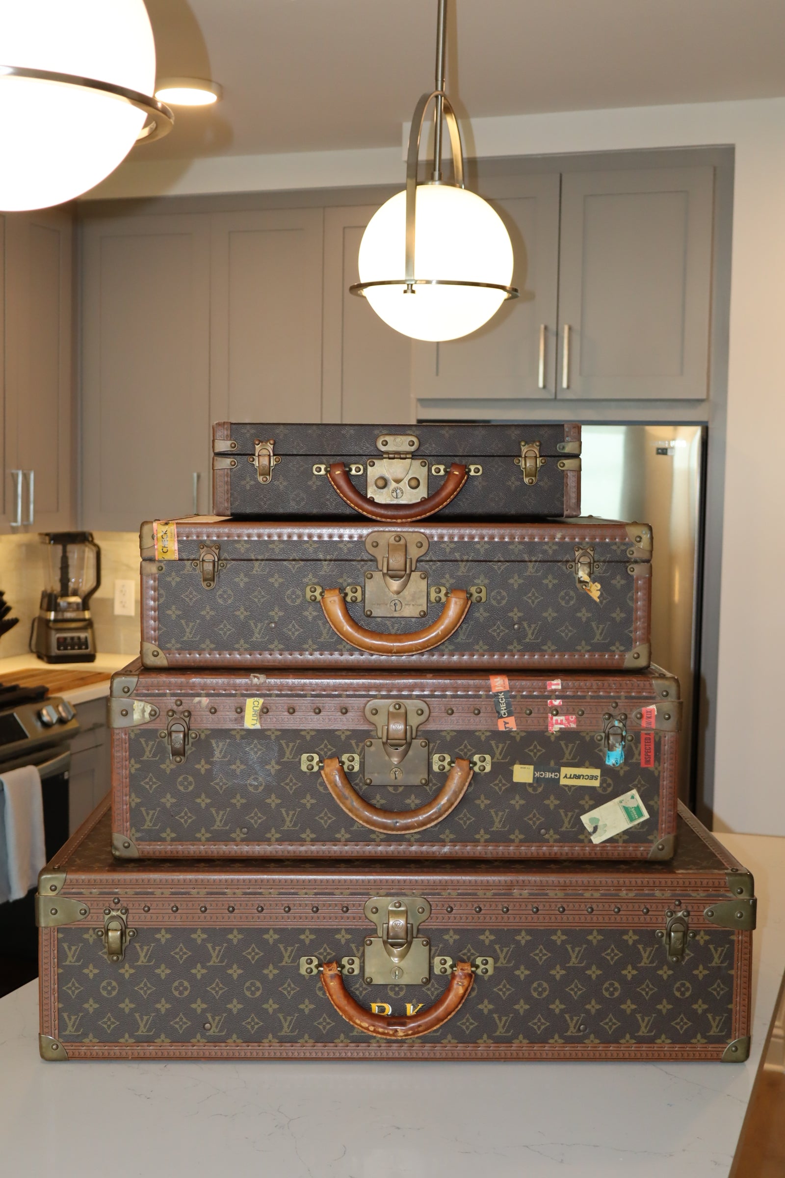 Stack of 4 Rare Louis Vuitton Trunks