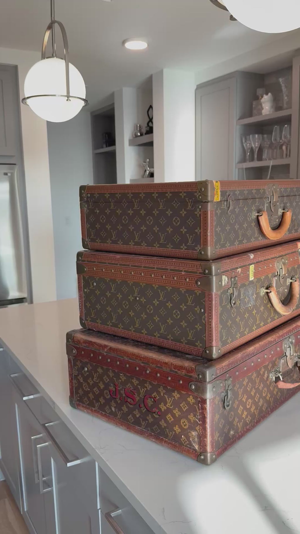 Stack of 3 - Vintage Louis Vuitton Trunks